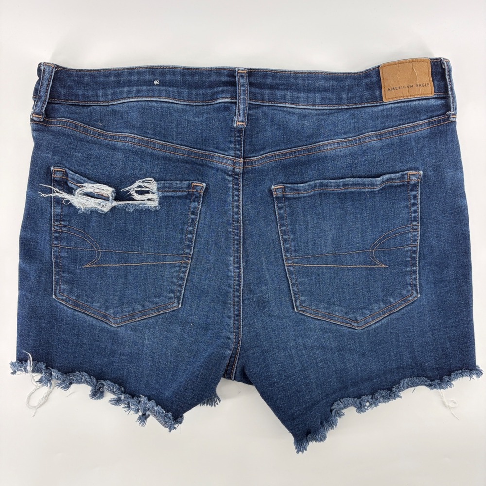 American Eagle Shorts Womens 12 Midi Distressed Denim Stretch Cutoff